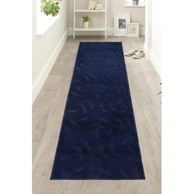 Tapis de couloir bleu marine Davario