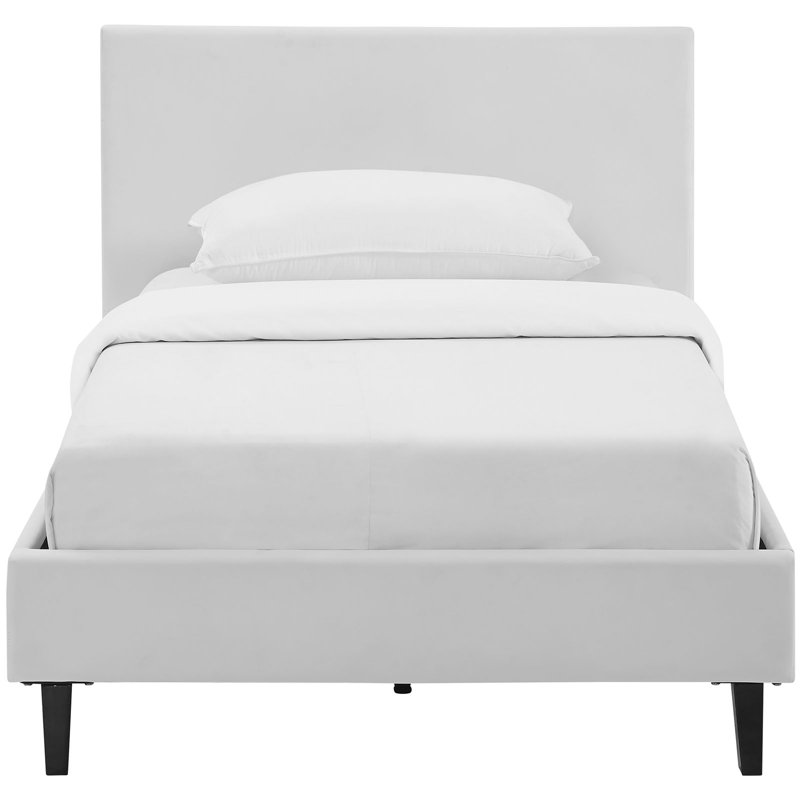 Anya Full Double White Faux Leather Upholstered Bed Frame