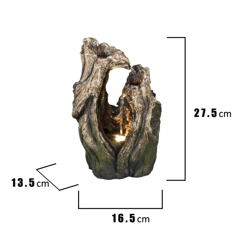 Polyresin Tree Trunk Fountain with LED Lights