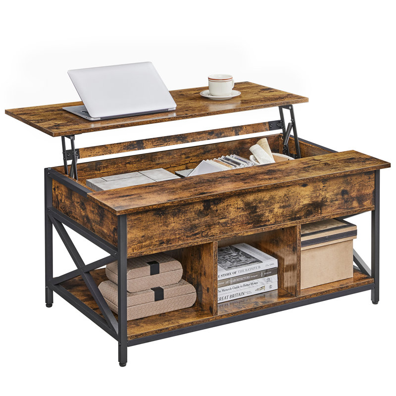 Carnagall Lift Top Coffee Table with Storage, Rustic Brown
