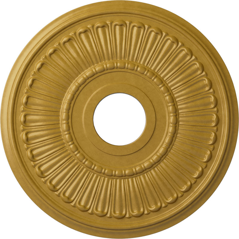 Médaillon de plafond Endurathane Melonie, DE 16 po x P 3 5/8 po x P 3/4 po (convient aux auvents jusqu'à 6 3/8 po), fini or irisé peint à la main