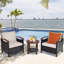 Ensemble de conversation pour 2 personnes avec coussins Malte Rattan Wicker