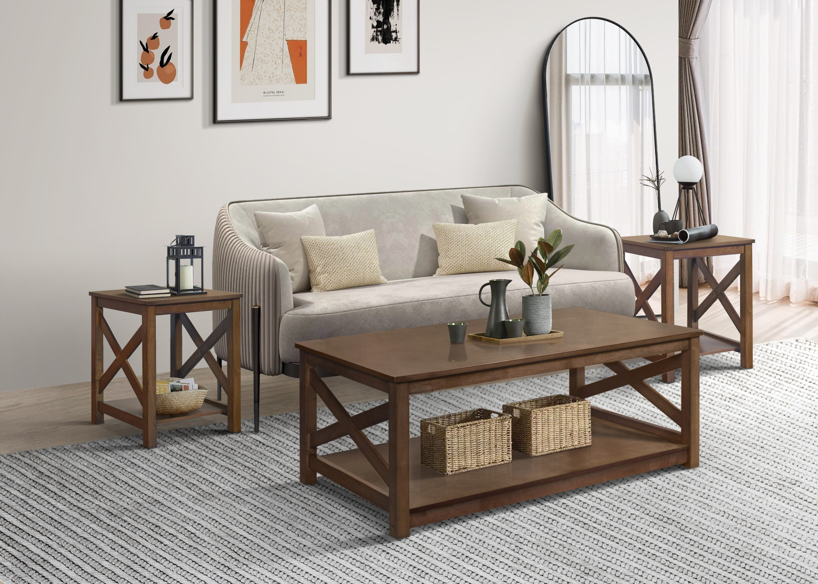 Beachcrest Home™ Alessandro 3 Piece Living Room Table Set & Reviews | Wayfair