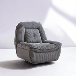 Fauteuil inclinable manuel pivotant rembourré en velours côtelé rembourré