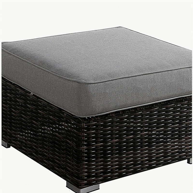 Repose-pieds d'extérieur avec coussin - entièrement assemblé