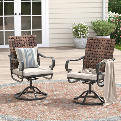 Outdoor Swivel PE Rattan Dining Chair With Cushion