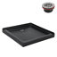 Base de douche en acrylique noir brillant avec drain à gauche 32 po x 32 po Streamline-117295499