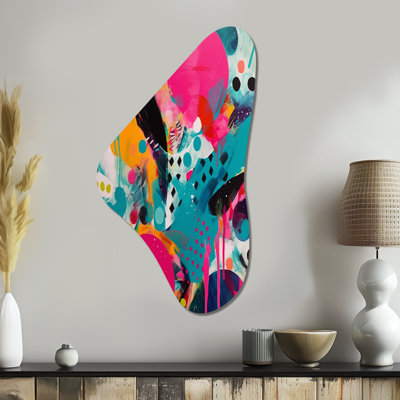 Chimdindu - Abstract Asymmetrical Metal Wall Decor, Pink Irregular Shape Metal Art Print
