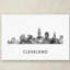 «Cleveland Ohio Skyline WB-BW» par Marlene Watson, impression sur toile-19530132