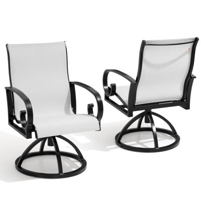 Reshay Aluminum Outdoor Dining Armchair With Sunbrella (Set of 2)