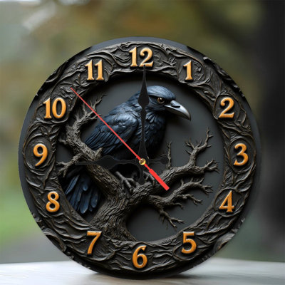 Black Raven Clock