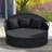 Patio Round Daybed Wicker Daybed w/ Retractable Canopy Separated Seating Sectional Sofa-1353719715