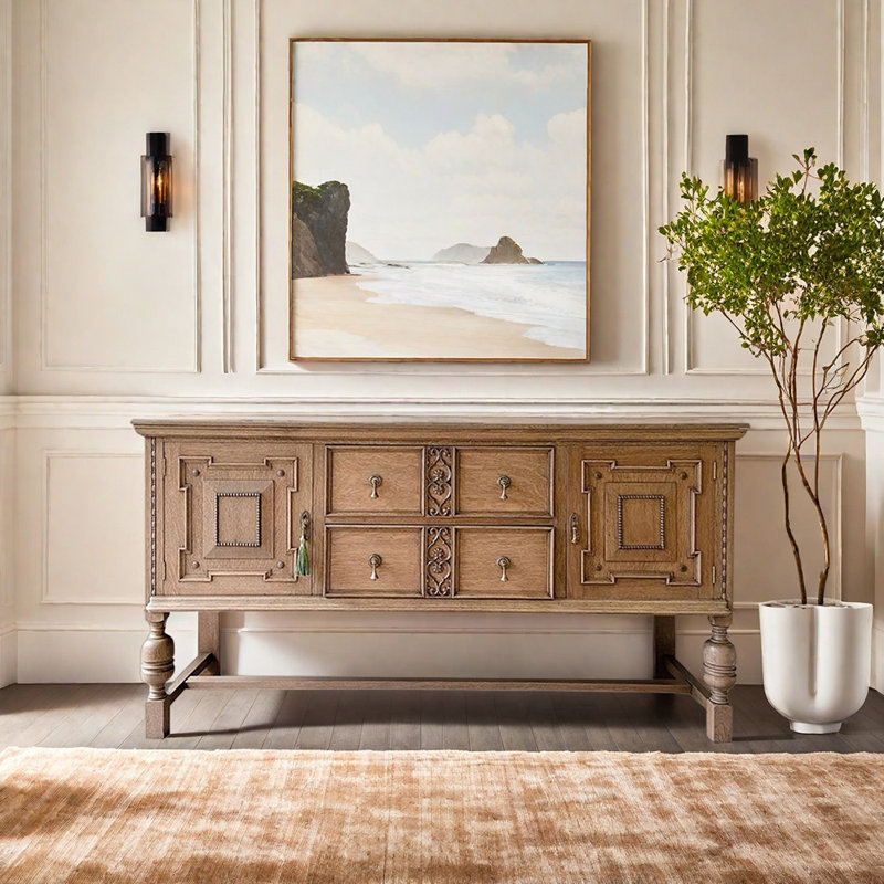 Buffet haut de gamme rétro de style français, H 37,4 po x l 63 po x P 17,7 po
