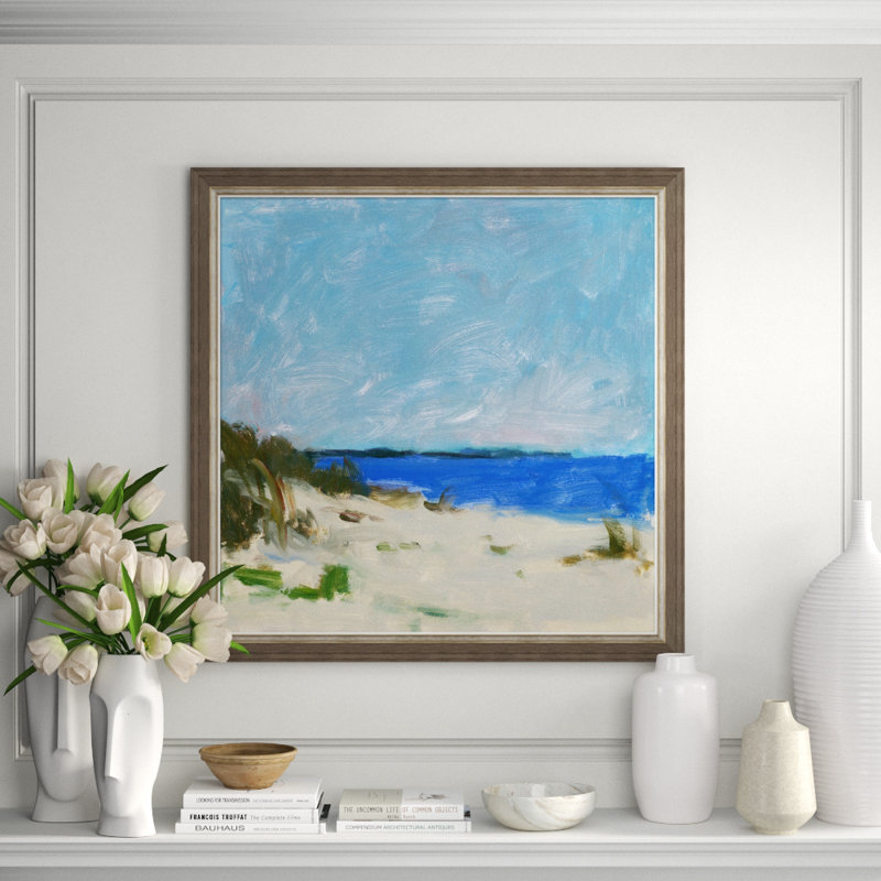 By The Shore Giclee On Canvas by Soicher Marin Archives, Gray Paper Framed, 41" H x 41" W x 1.25" D