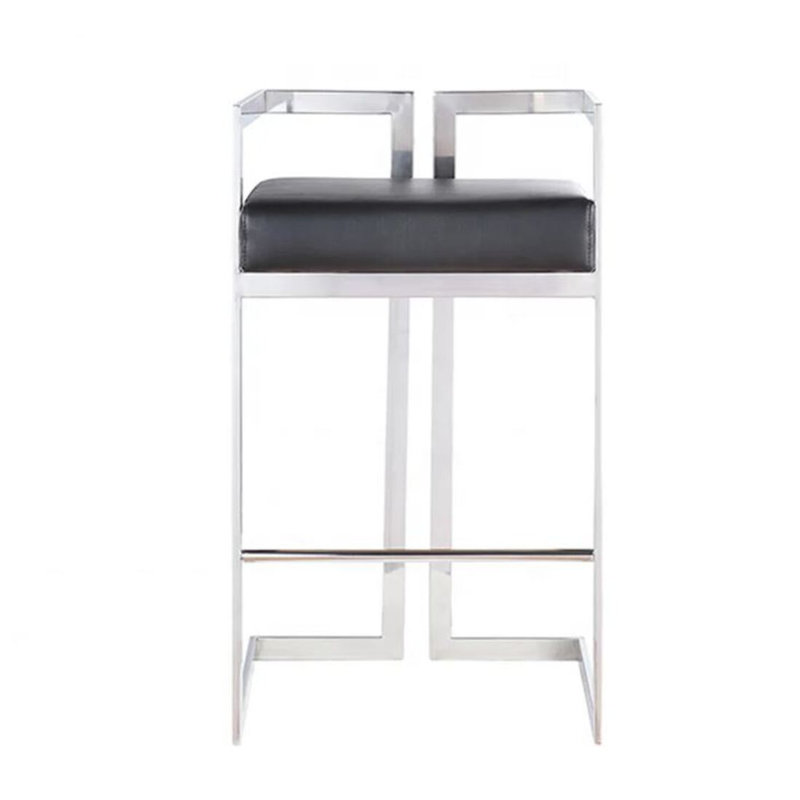 Mishra Pu Stool, Chrome, Black