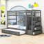 Goeman Kids Twin Over Twin Bunk Bed with Trundle with Drawers