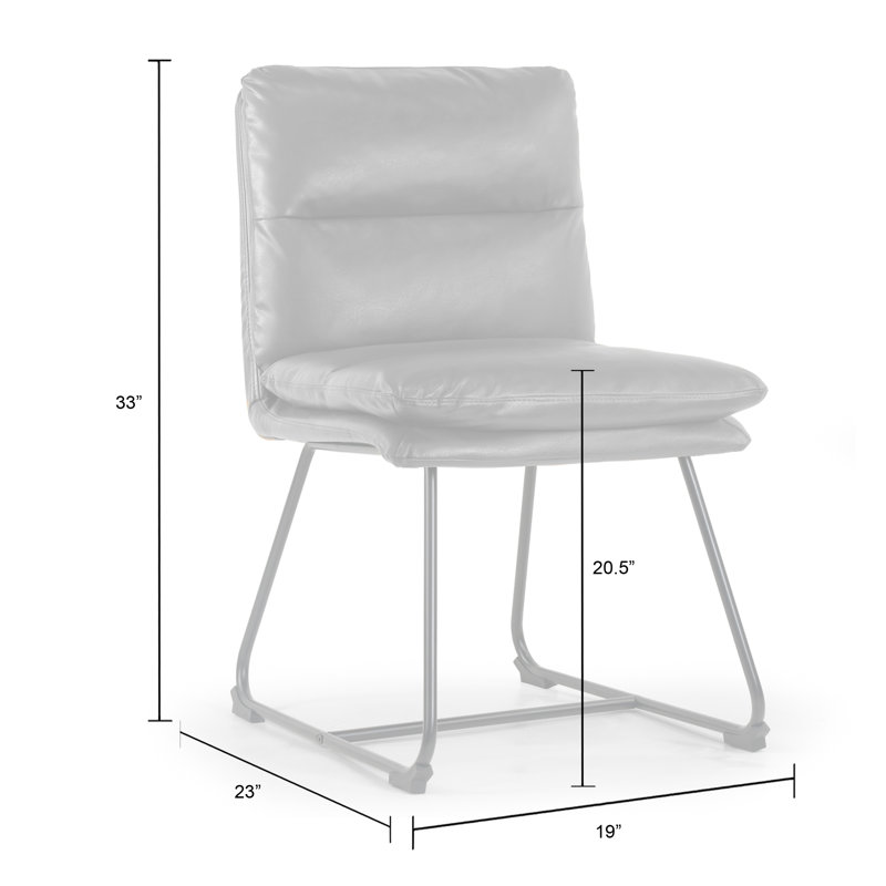 Chaise rembourrée Volana, Similicuir cappuccinno