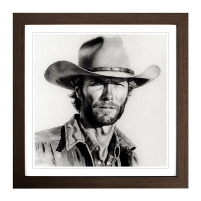 Clint Eastwood Drawing No.1 - Framed Print