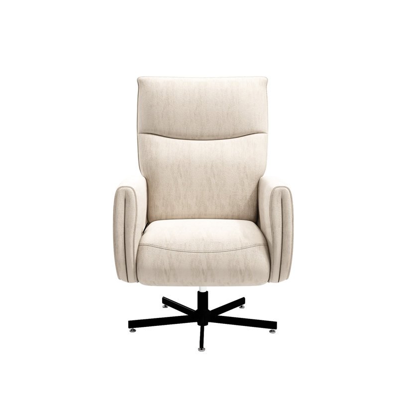 Electric 360 Swivel Accent Chair With Charging, Beige Velvet, For Home And Office, Simple Assembly Steps Power Recliner Type - C, Velvet Upholstered, Beige, Relaxing In Office Or Living Room, Quick
