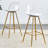 Breion Modern Set of 2 Transparent Bar Stools with Faux Leather Seat and Metal Legs-1957520440