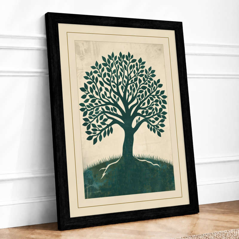 Centered Tree Botanical - Print, Black, A3 - 42.0 x 29.7 cm