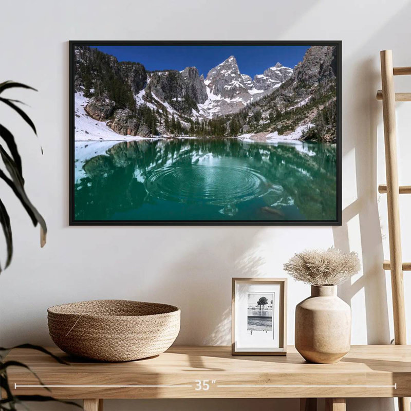 Delta Lake Grand Teton, 25 po x 17 po, Cadre flottant noir