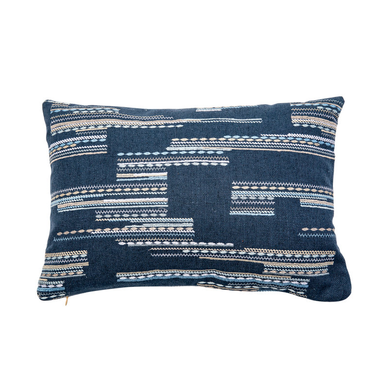 Reversible Throw Pillow, Blue, 12" x 18"