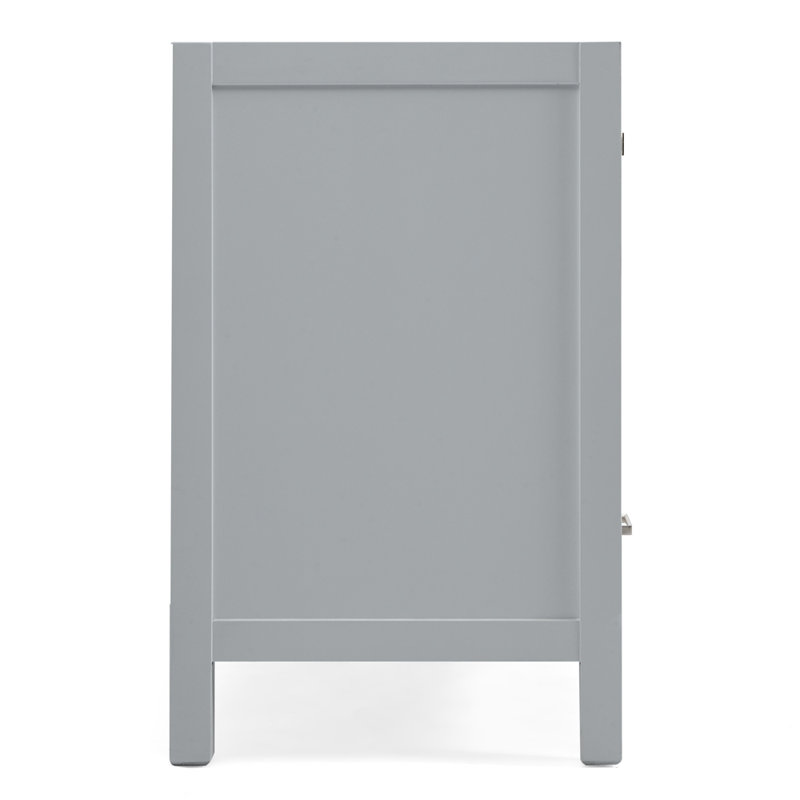 Cambridge 60'' W Double Bathroom Vanity Base, Gray, Brushed Nickel