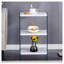 Table de chevet moderne à 3 niveaux avec rangement - Table de chevet blanche avec tablettes en verre trempé pour la chambre à coucher, le salon et les petits espaces