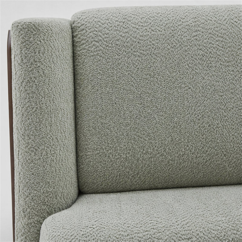 Causeuse Boucle à accoudoirs évasés (vert clair), Light Green
