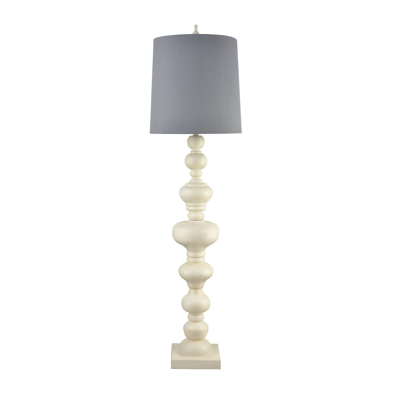 Meymac 74'' High 1-Light Floor Lamp - Matte White, White, Gray