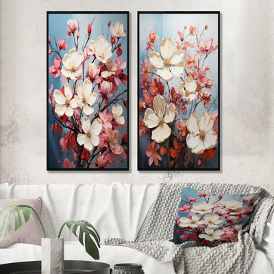 Dogwood Blossoms Bouquet - ensemble de 2 décorations murales Dogwood