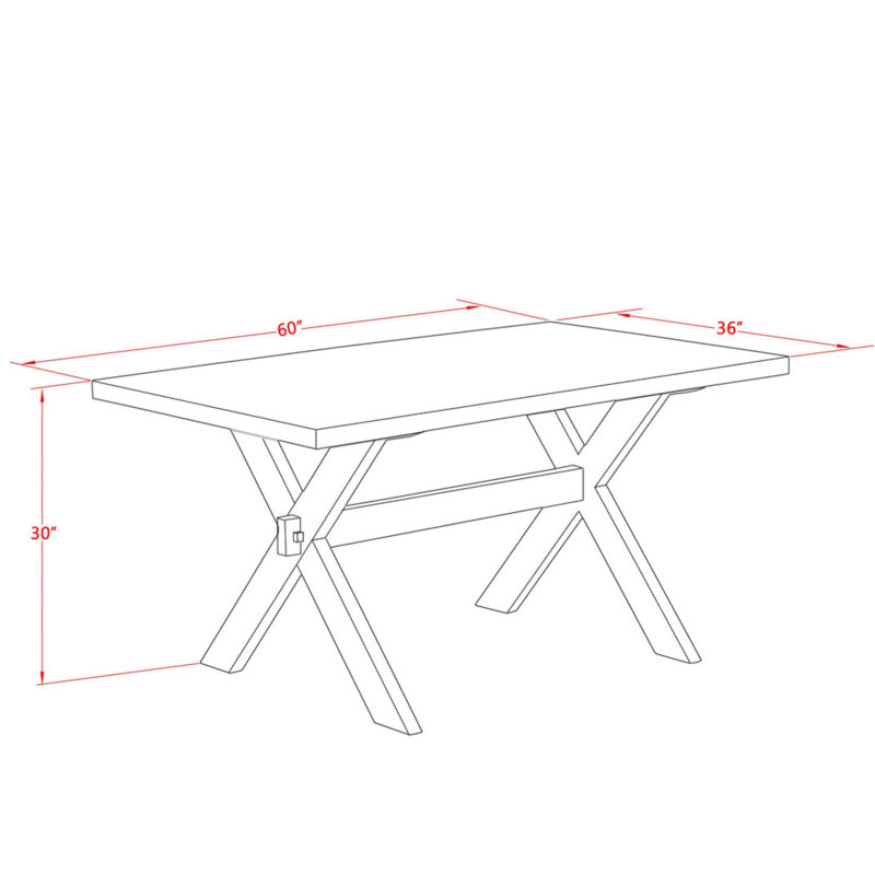 L'ensemble de mobilier de salle à manger 5 pièces comprend une table de salle à manger rectangulaire avec pieds en X et 4 chaises Parsons en lin gris, lin blanc
