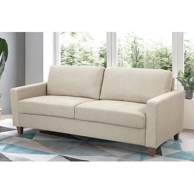 Mid-Century Modern 2-Seater Loveseat Sofa, Upholstered Couch with High Density Foam Cushion