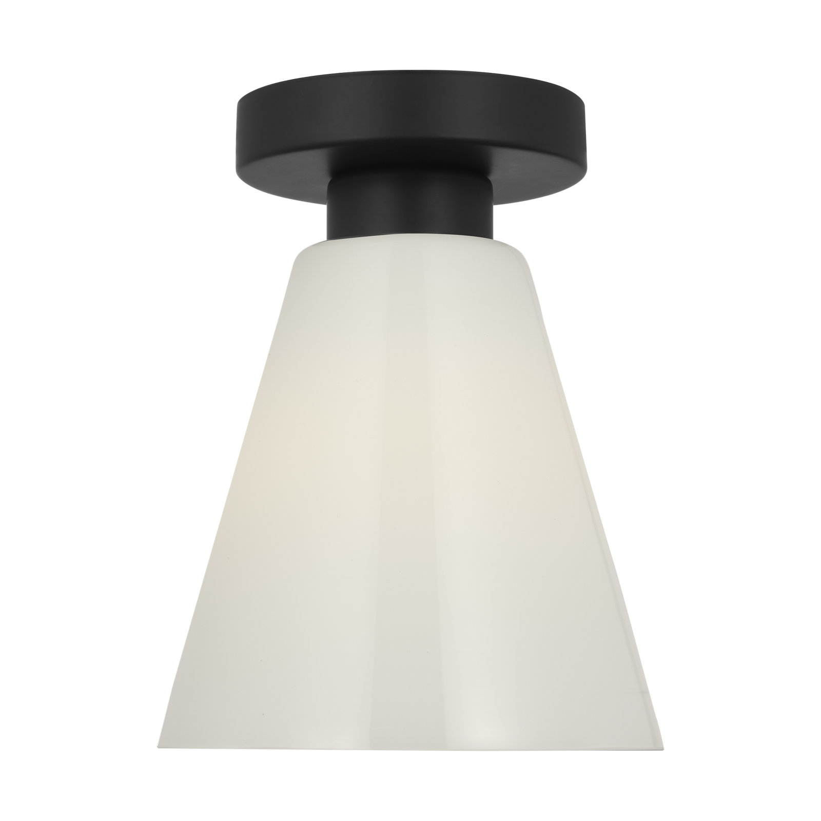 Hayden 7" Glass Flush Mount, Midnight Black, White
