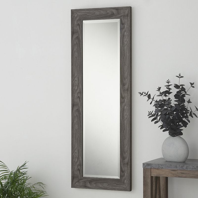 Greenlawn Curved Profile Grey Accent Wall Mirror, 45.5cm H x 129.5cm W, Light Grey