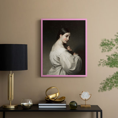 «Vintage Portrait Print Cxxvi», reproduction encadrée - bois massif