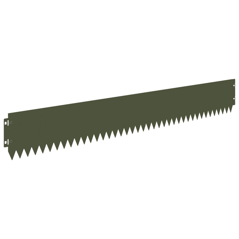 103 cm W Steel Lawn Edging Fencing with 20, 15cm H x 103cm W, Olive Green