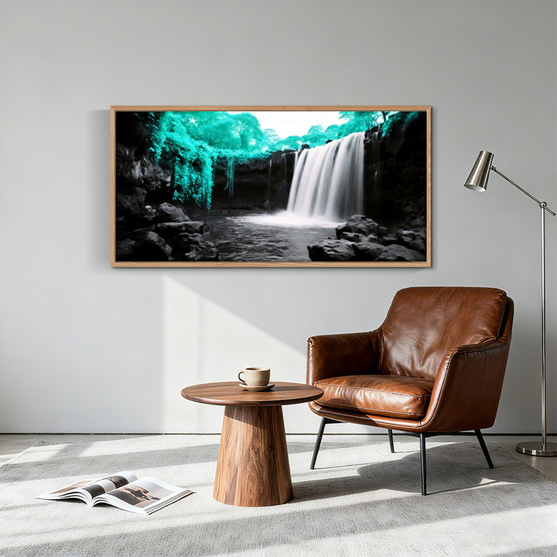 Waterfall Forest, reproduction d'art sur toile encadrée, ensemble de 1,48 x 24 pouces, 58 po x 28 po