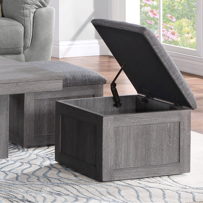 Table basse 38 po avec tabourets de rangement Moseberg