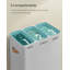 Large Laundry Hamper, 3-Compartment Basket With Removable Liners, Easy Assembly Basket For Bedroom, Handles-813646208