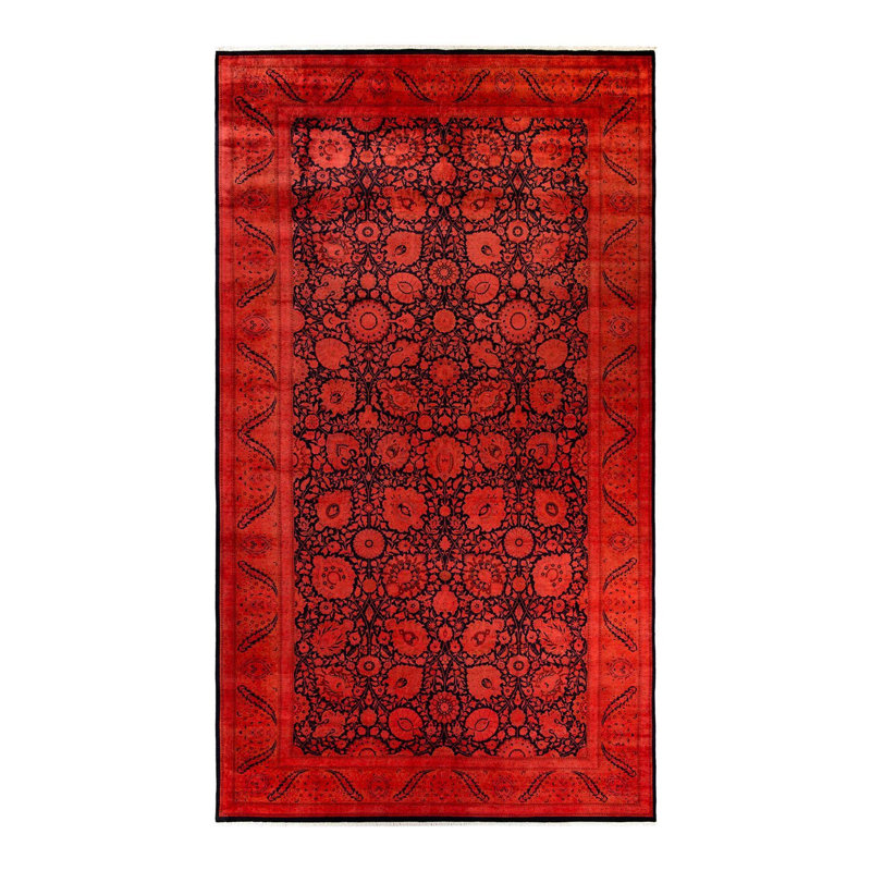 Tapis noir / orange 9 pi 3 po x 16 pi 3 po Darlene