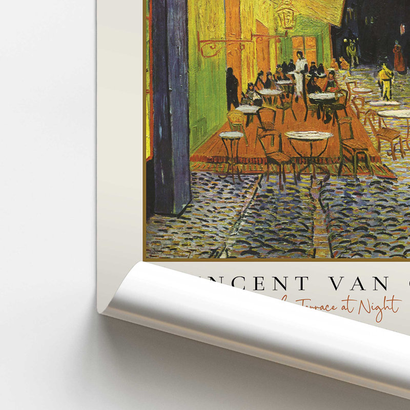 Van Gogh's Cafe Terrace at Night v3, impression , H 16 po x l 12 po x P 0,1 po, Impression sans cadre, Ne s’applique pas