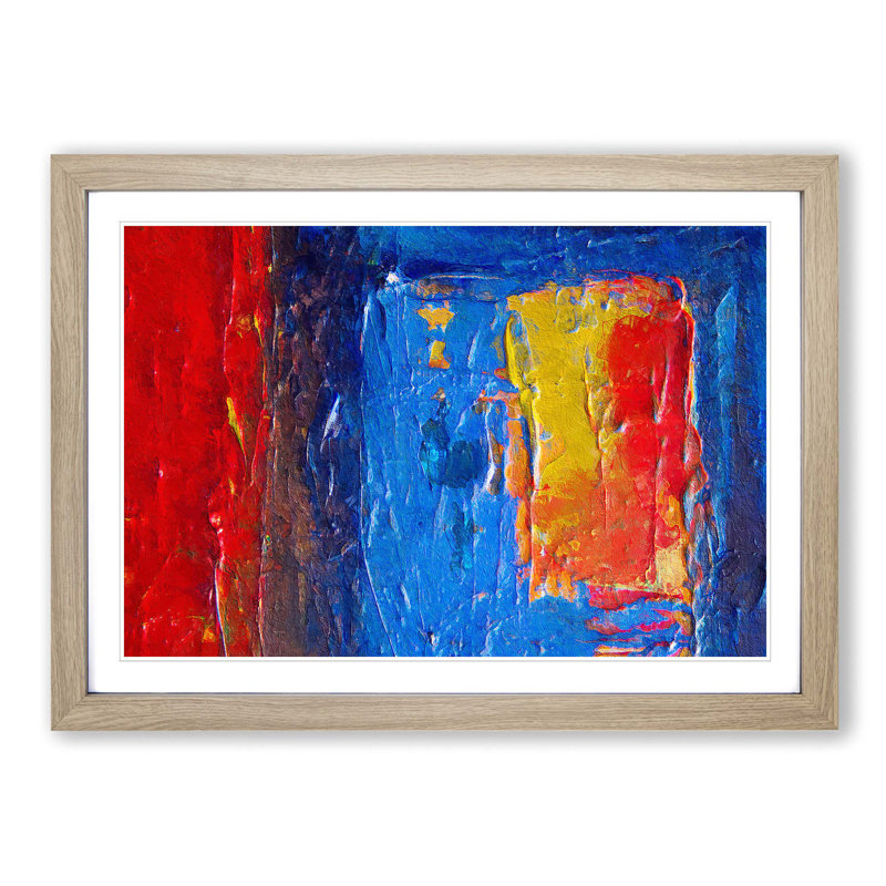 Abstract Vol.415 by S.Johnson - Single Picture Frame Painting, 45cm H x 63cm W x 2cm D, Oak Framed