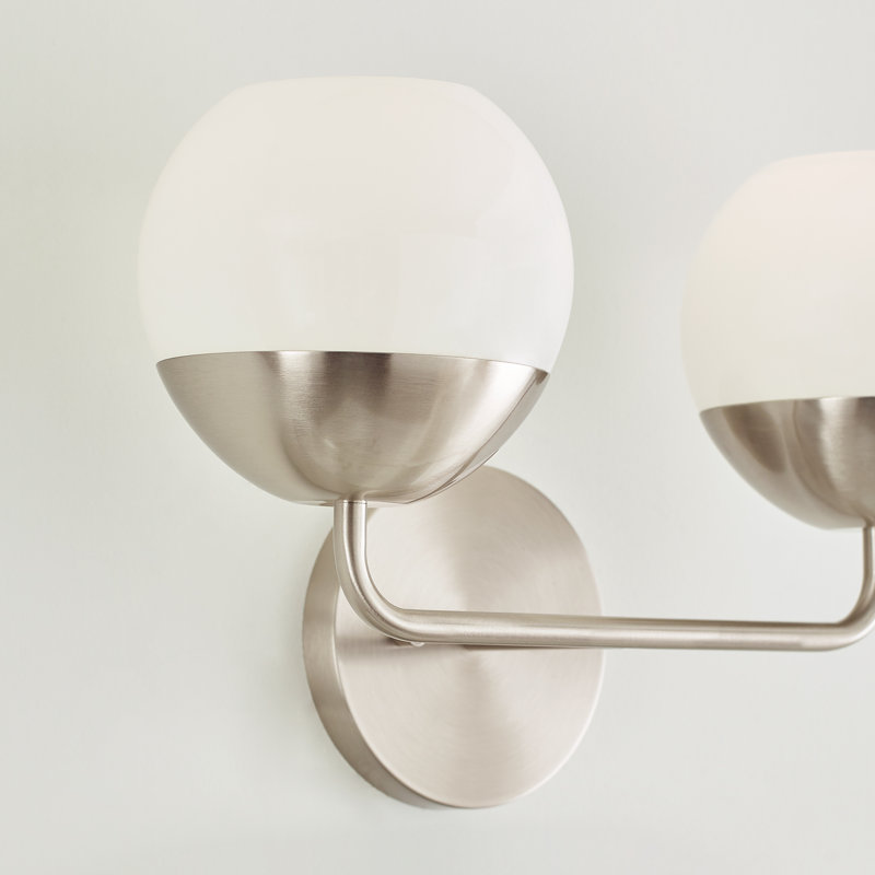 Éclairage pour meuble-lavabo à 2 lumières à intensité variable Avoca, Nickel brossé