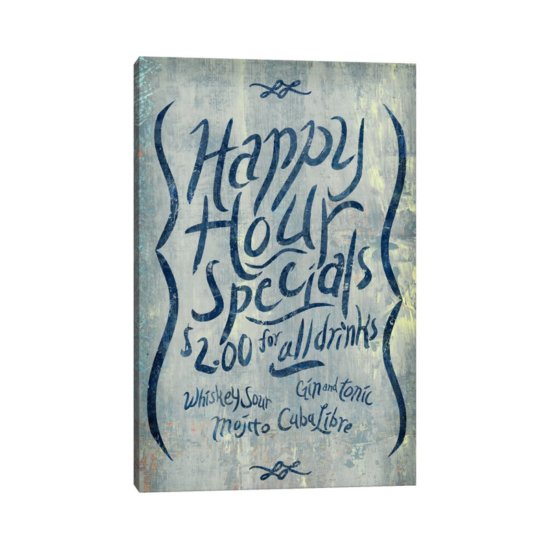 Happy Hour Blue by PI Studio - Wrapped Canvas Print, 20.32 cm H x 30.48 cm W