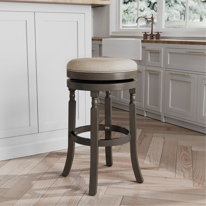Tabouret 30 ", siège en tissu, Gris, Beige
