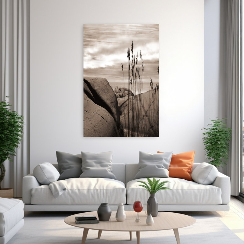 Art mural contemporain plage, H 60 po x l 40 po