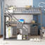 Lit mezzanine double avec commode, bureau et bande lumineuse-1594037921