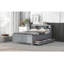 Lit plateforme avec tête de lit à DEL, lit gigogne et 3 tiroirs-771723252